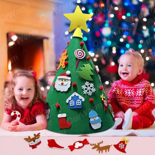 Árbol de Navidad 3D en Fieltro - Puzzle Infantil DIY Hecho a Mano - Image 3