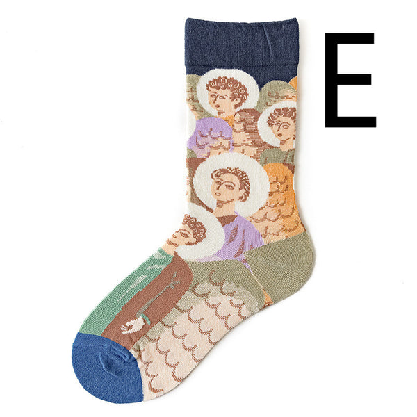 Calcetines Retro para Hombre de Algodón Premium