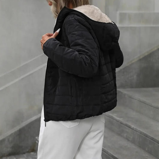 Chaqueta Acolchada de Algodón con Cuadros Escoceses para Mujer - Image 3