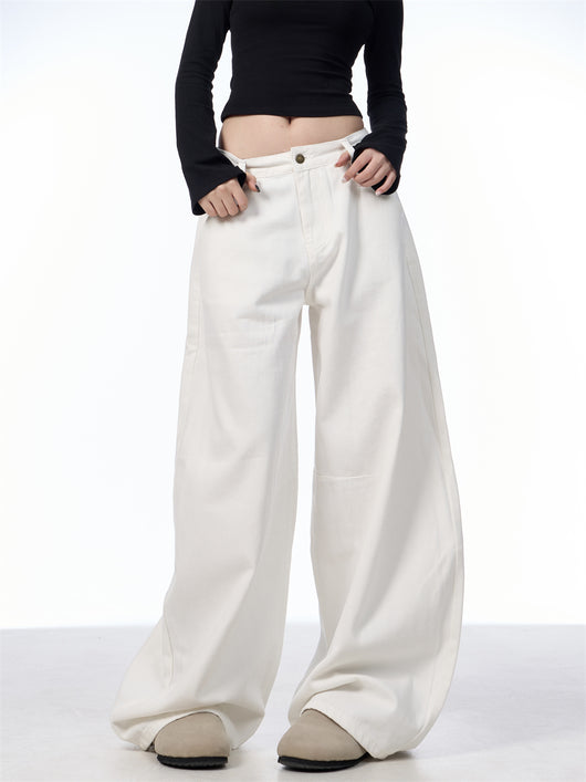 Pantalón Blanco Ancho de Pierna Recta Casual y Suelto - Image 21