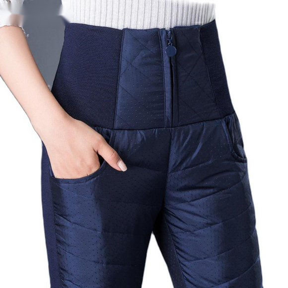 Pantalón Acolchado Cintura Alta para Mujer - Abrigo Térmico de Algodón