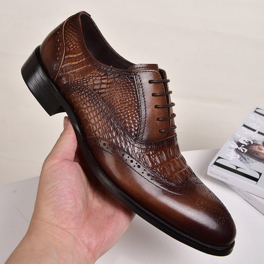 Zapatos Oxford de Cuero Vintage para Hombre - Talla Grande