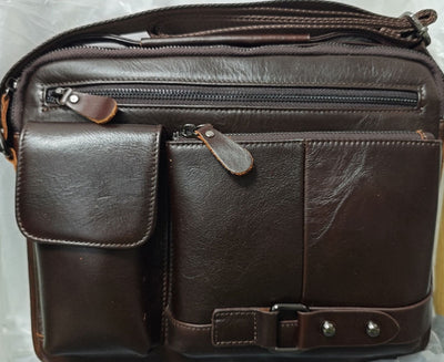 Bolsa Mensajera de Cuero Genuino con Acabado Encerado para Hombre - Image 9