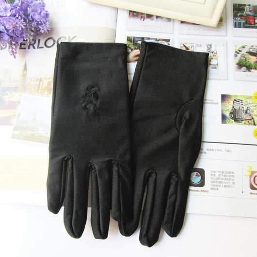Guantes Finos Elásticos con Bordado Etiqueta - Image 3