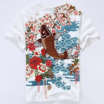 Camiseta Dragón Carpa Bordado Chino - Manga Corta - Image 3