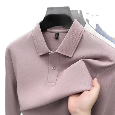 Polo de Algodón Mercerizado Manga Larga para Hombre - Ropa Casual Primavera Otoño - Image 5