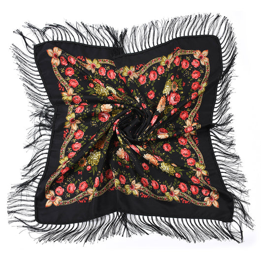 Pashmina Étnica con Flores Bordadas y Borlas - Image 20