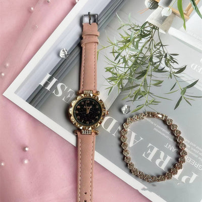 Conjunto de Reloj Frosted Estrellado y Cinturón de Dos Piezas - Image 7