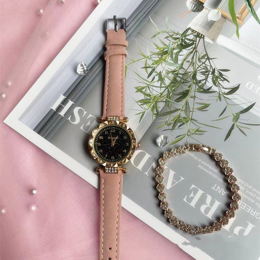 Conjunto de Reloj Frosted Estrellado y Cinturón de Dos Piezas - Image 7