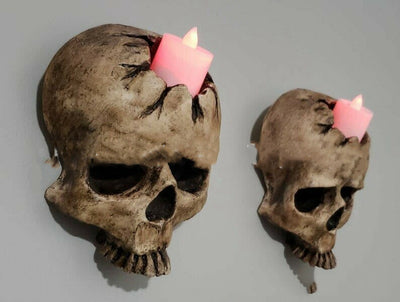 Portavelas Decorativo Calavera para Pared