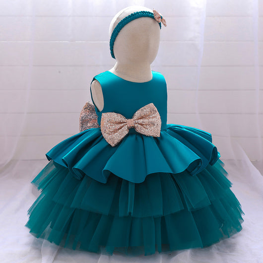 Vestido de Princesa para Niña de Un Año - Diseño Europeo Estampado Elegante - Image 15