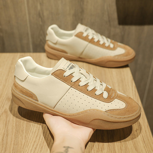 Zapatos Casuales de Cuero Genuino con Plataforma y Detalles en Contraste