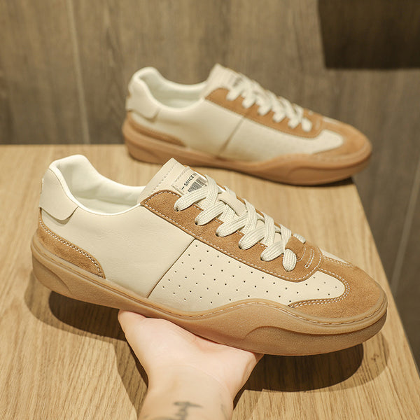 Zapatos Casuales de Cuero Genuino con Plataforma y Detalles en Contraste