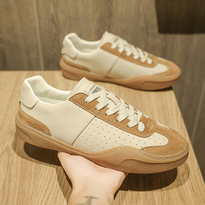 Zapatos Casuales de Cuero Genuino con Plataforma y Detalles en Contraste