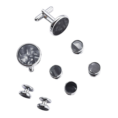 Gemelos Franceses para Hombre Diseño Concha Drip Redonda - Set Combo de 8 Pares - Image 6