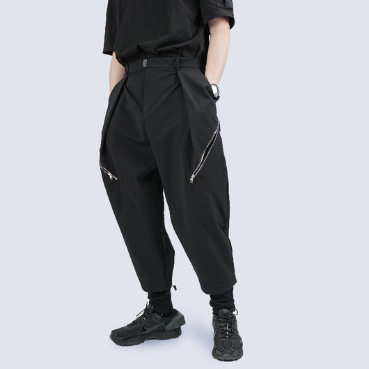 Pantalones Harem Casuales para Hombre con Entrepierna Oscura