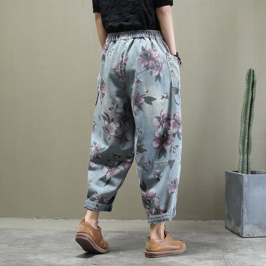 Jeans de Algodón Lavado con Estampado Versátil y Corte Holgado - Image 3