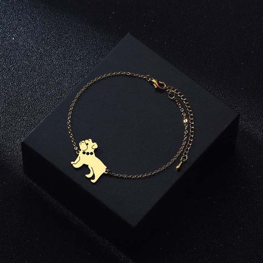 Pulsera de Acero Inoxidable con Dije de Perro Pug - Joya Fashionable y Adorable - Image 12