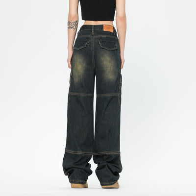 Pantalones Vaqueros de Pierna Ancha Estilo Retro Americano - Image 3