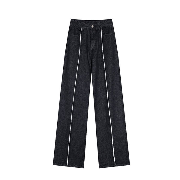 Jeans Cintura Alta con Diseño de Línea Elegante