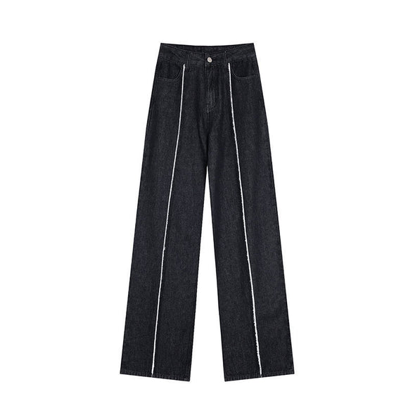 Jeans Cintura Alta con Diseño de Línea Elegante
