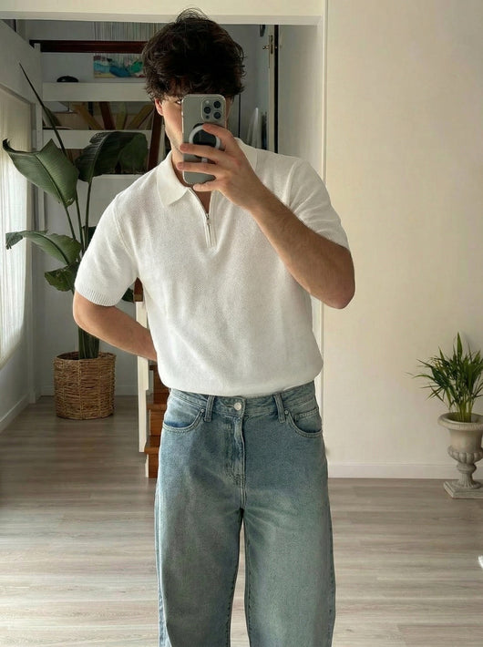 Polo Tejido Texturizado de Manga Corta para Hombre - Image 17