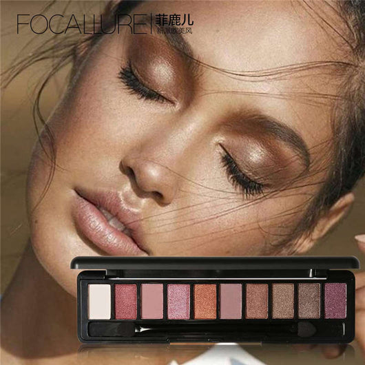 Paleta de Sombras Ojos 10 Colores Tierra Perlado Mate Resistente al Agua - Image 3