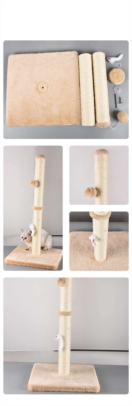 Árbol Rascador de Sisal para Gatos Pequeños y Medianos - Image 9