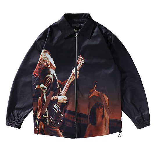 Chaqueta Estampado Rock Personalidad Unisex