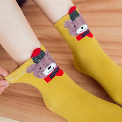 Calcetines Rojos Absorbentes de Sudor para Mujer - Algodón Puro Otoño e Invierno - Image 2