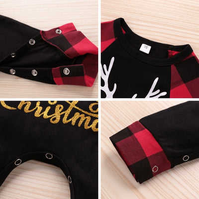 Pijama Navideño Reno de Papá Noel - Enterizo a Cuadros Rojo - Image 3