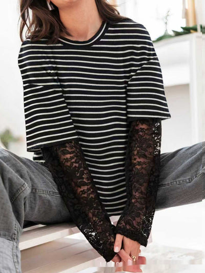 Blusa Casual Elegante con Encaje y Manga Larga para Trabajo y Diario - Image 4