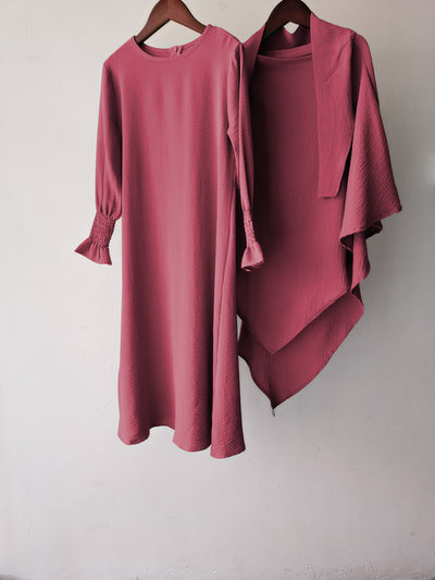 Vestido Liso con Cuello Redondo y Volantes Ondulados - Image 27