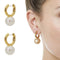 Aretes de Perla con Baño de Oro 18K - Diseño Elegante