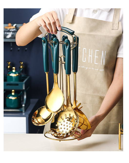 Set de 7 Utensilios de Cocina en Acero Inoxidable y Silicona Premium - Image 12