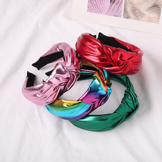 Diadema Anudada con Tela Brillante para Cabello Ondulado - Image 17