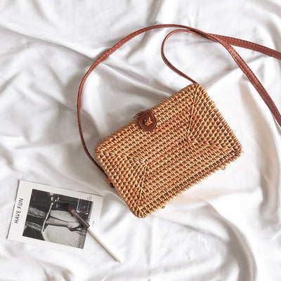 Bolsa Crossbody Tejida de Paja - Estilo Vintage Casual Versátil - Image 12