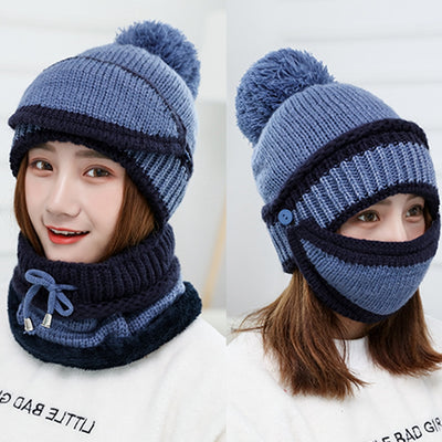 Gorro Cálido de Lana y Terciopelo con Cuello Integrado - Image 4