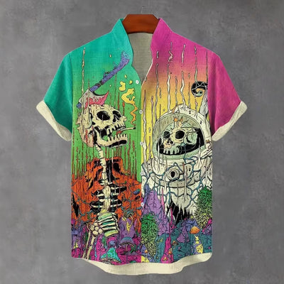 Camisa Estampada Artística para Hombre - Diseño Personalidad