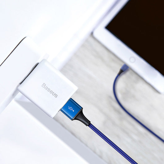 Cable 3 en 1 Rapid Series - iPhone, Android y USB-C Azul Oscuro - Image 4