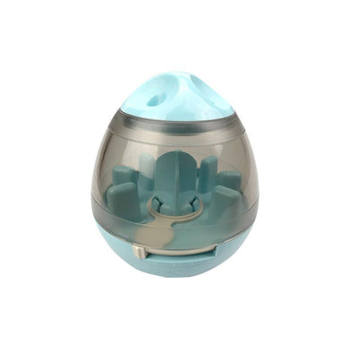 Pink and clear egg-shaped pet food dispenser with internal baffles, designed for slow feeding. - Image 6