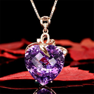 Colgante de Amatista en Forma de Corazón