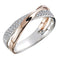 Simple Personality X-shaped Two-tone Female Zircon Copper Ring Plateado Dorado 5
