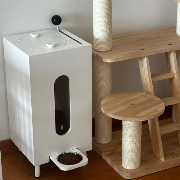 Comedero de Madera para Mascotas Gran Capacidad