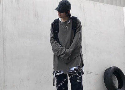Pantalones Vaqueros Sueltos con Flecos - Estilo Urbano para Hombre - Image 6