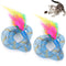 Tubo de Hilo Interactivo para Gatos con Plumas