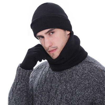 Conjunto Invernal Completo para Hombre: Gorro, Bufanda y Guantes en Punto y Terciopelo - Image 5