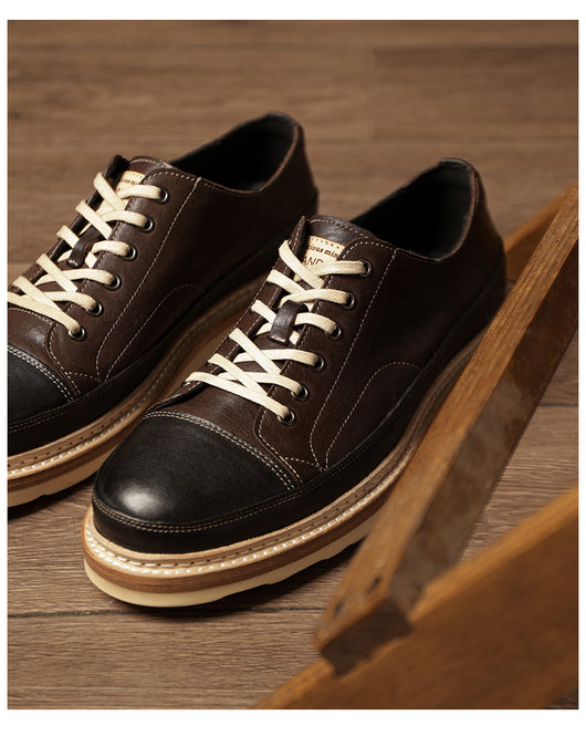 Zapatos Casuales de Cuero Genuino con Plataforma - Estilo Vintage Artesanal - Image 24