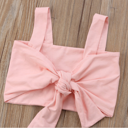Conjunto de Dos Piezas: Blusa Estampada y Pantalón Acampanado para Niñas - Image 4