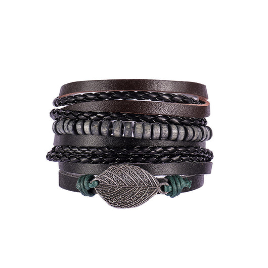 Pulsera de Cuero Auténtico Tejida con Cuentas - Estilo Étnico Retro - Image 10